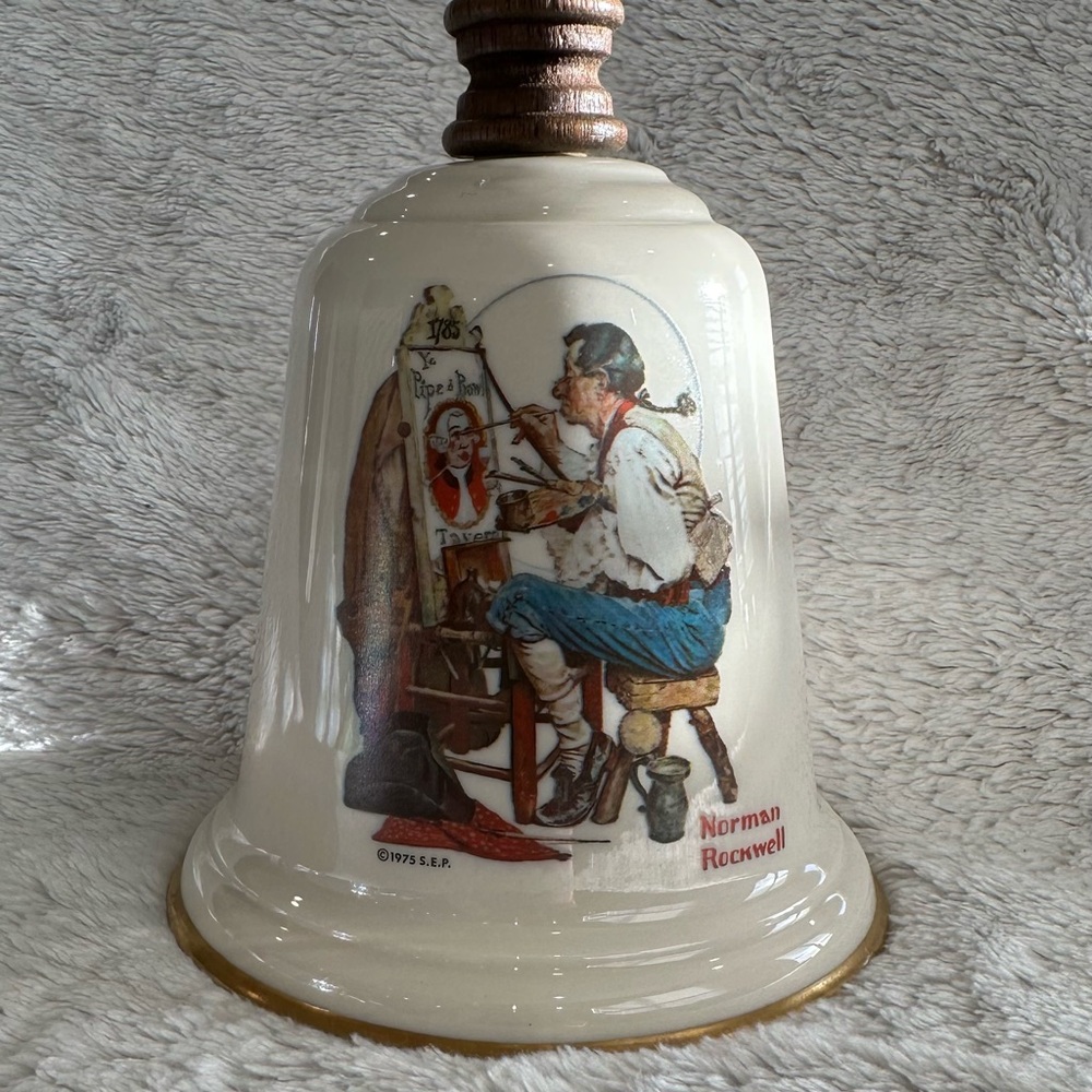 VTG Norman Rockwell TAVERN SIGN PAINTER 1976 - LIMITED EDITION BELL - Picture 8 of 9